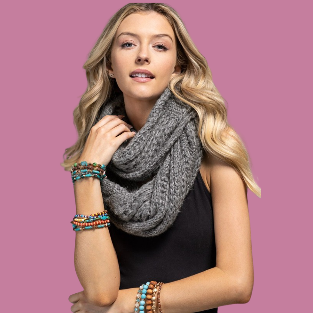 Cable Knit Infinity Scarf
