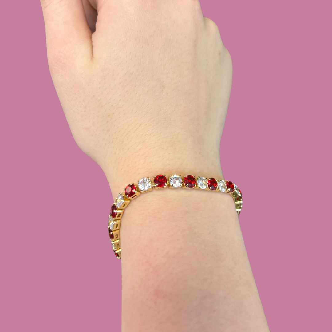 Ruby and White Bracelet