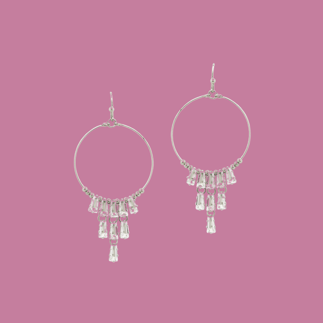 Gold Rectangle Dangle Earrings