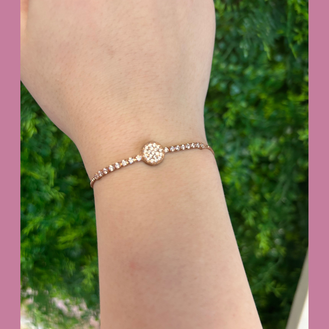 Round Diamond Rose Gold Bracelet