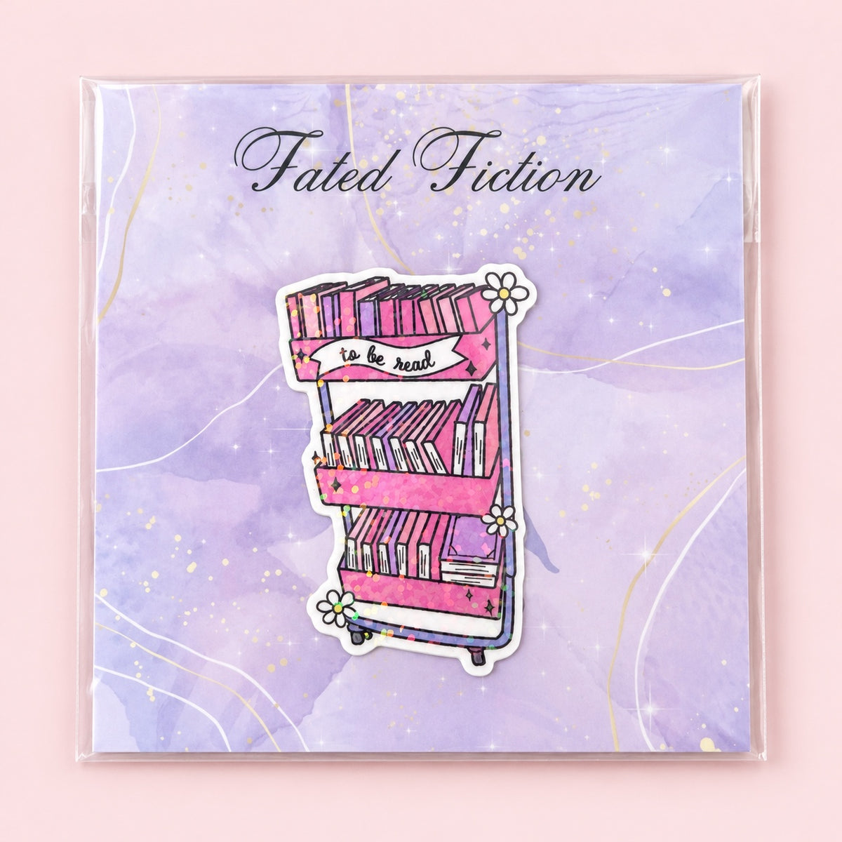 To Be Read Pink Book Cart Sticker