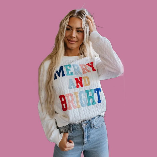 Merry And Bright Quilted Sweatshirt