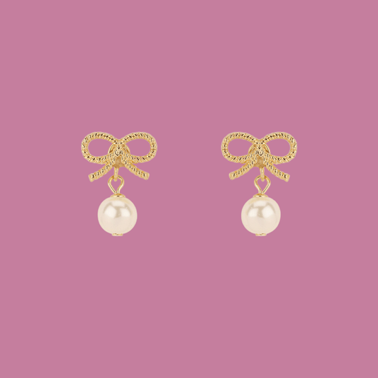 Bow with Pearl Drop Earring