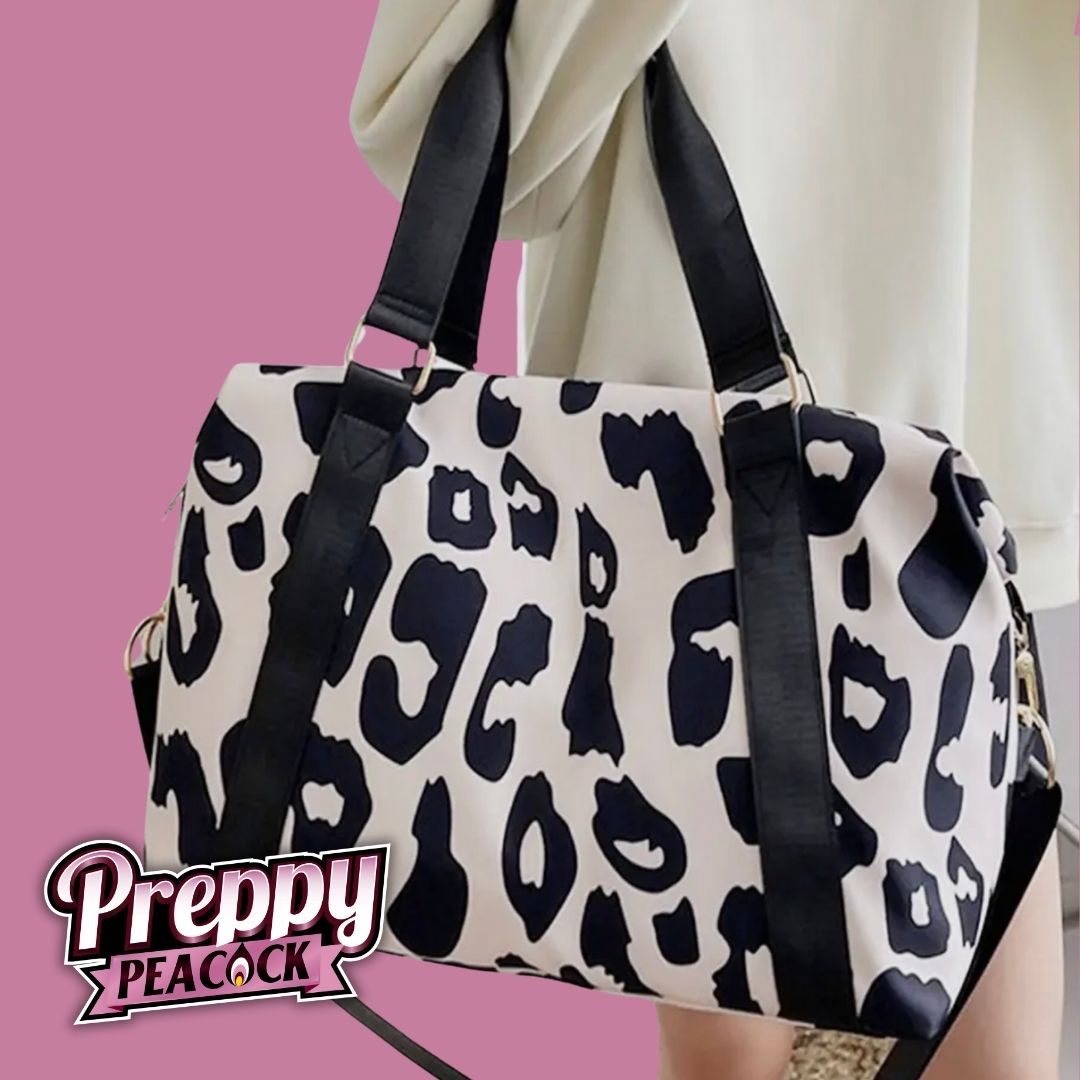 Leopard Print Weekender Travel Duffle Bag