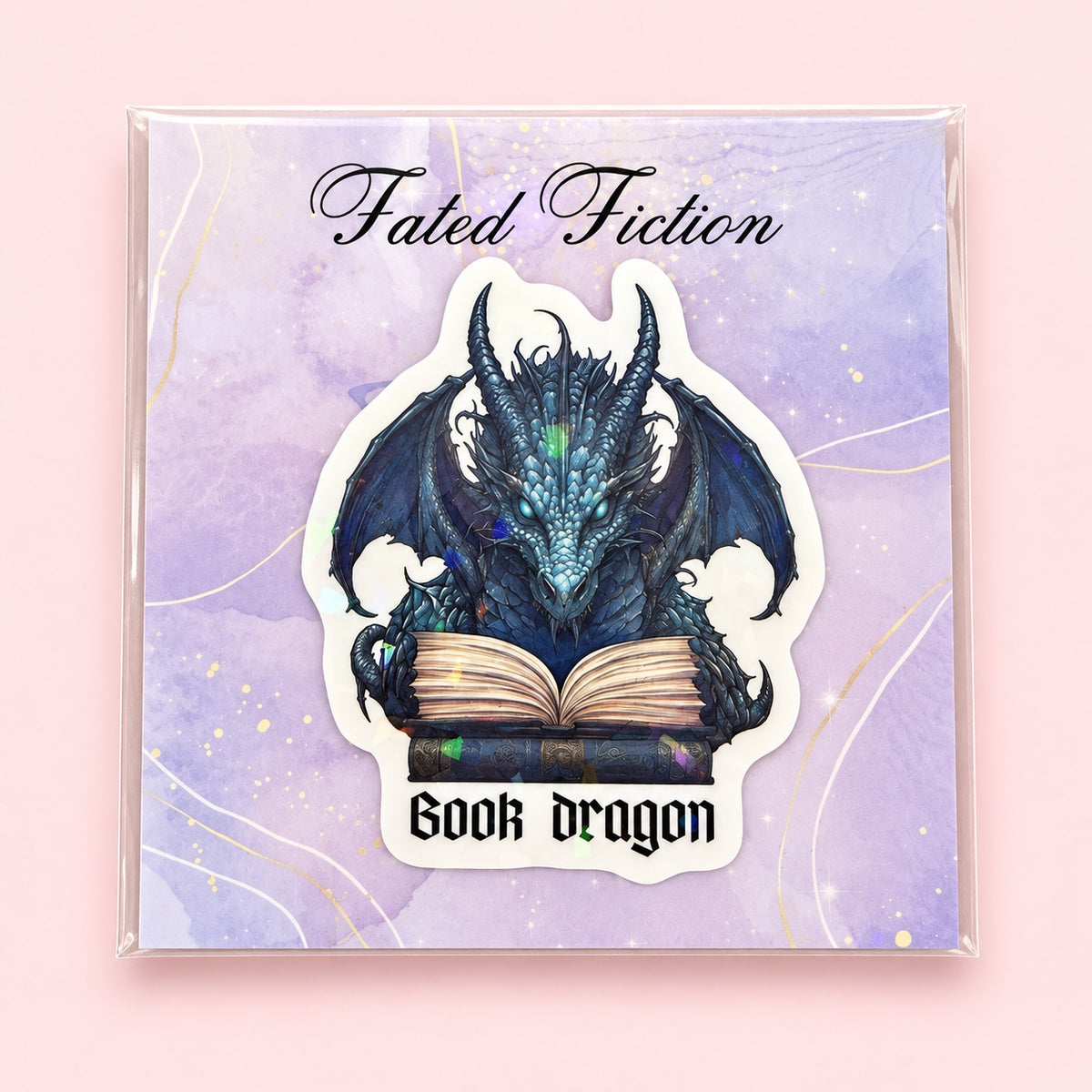 Book Dragon Fantasy Reader Sticker