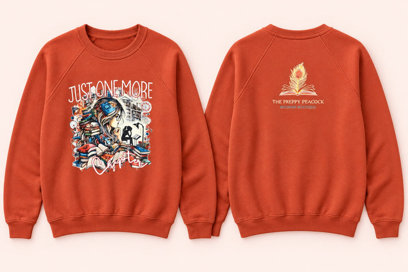 Just One More Chapter Crewneck — Burnt Orange