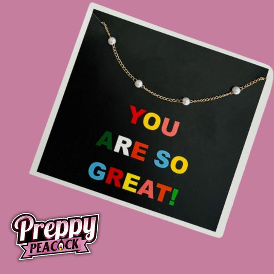 You Are So Great Inspirational Necklace & Stationary Gift