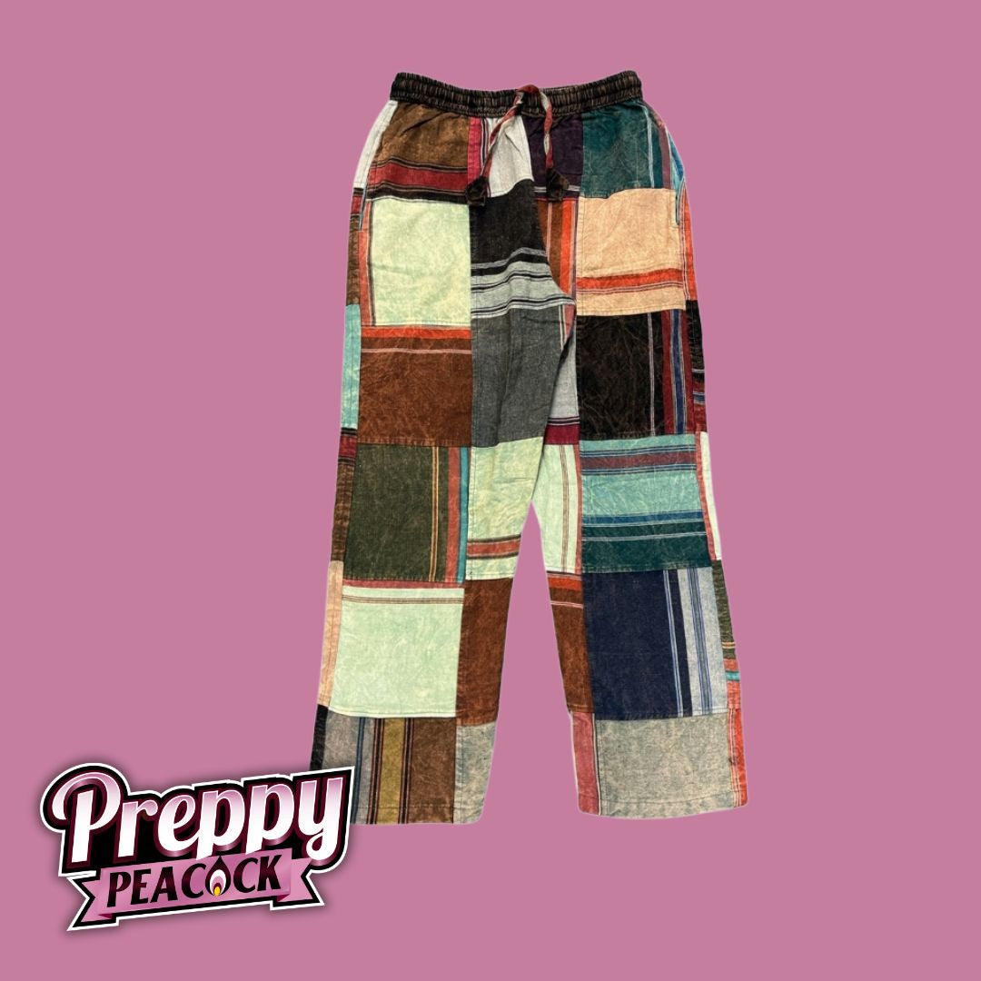 Cotton Patchwork Pants