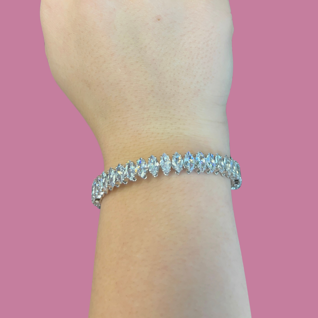 Silver Large Diamond Bracelet
