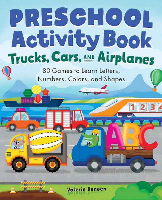 Preschool Activity Book trucks, Cars, And Airplanes